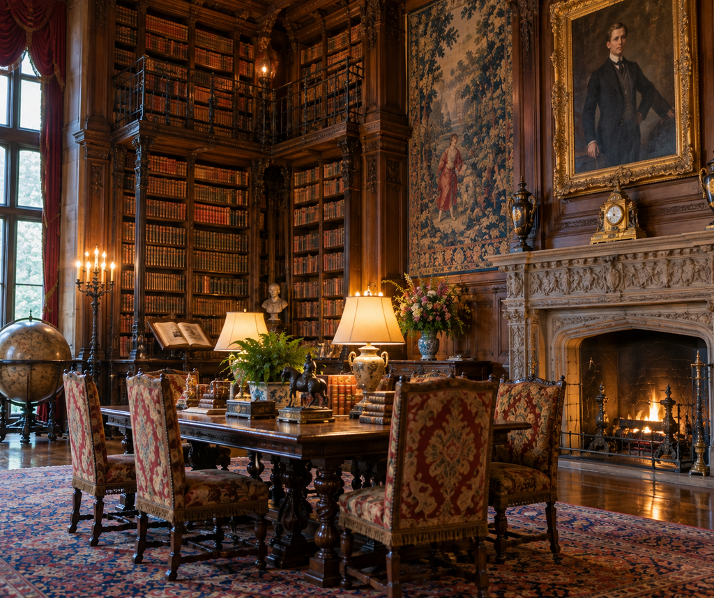 Library inside Biltmore House