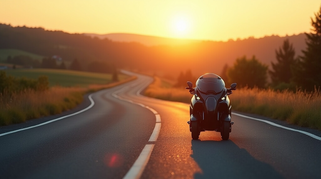Sunset on a scenic highway