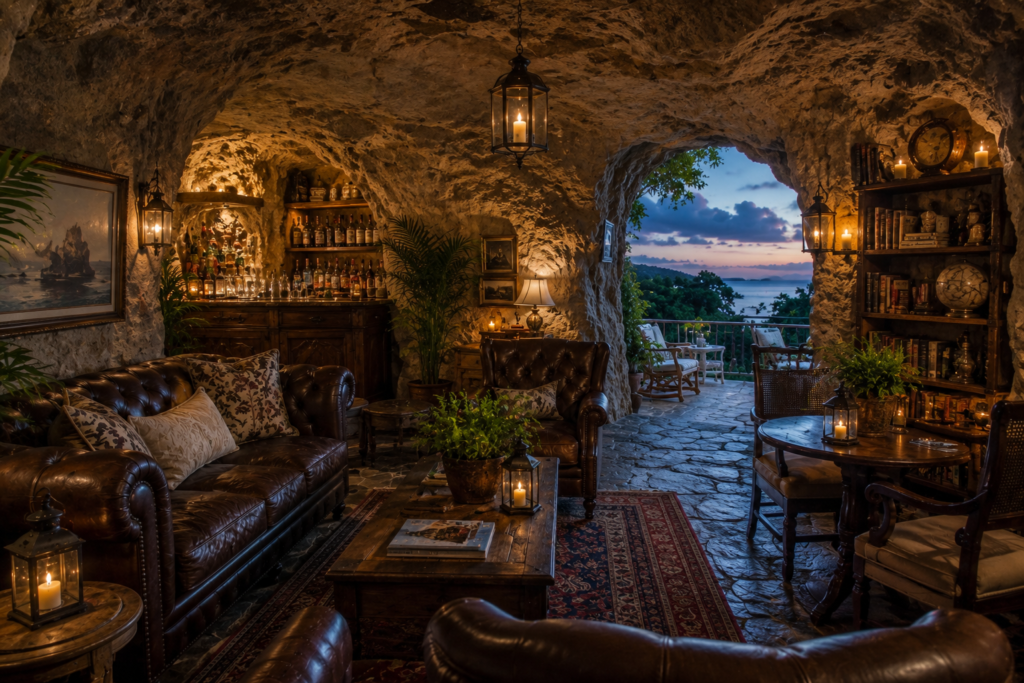 The Cave lounge beneath the Mount Washington Resort